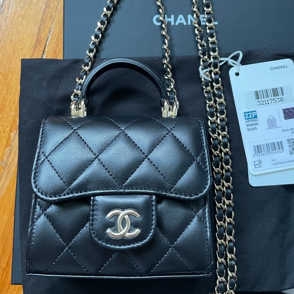 CHANEL Handbags - Chanel Purse Vanity with chain Top Handle *NEW*